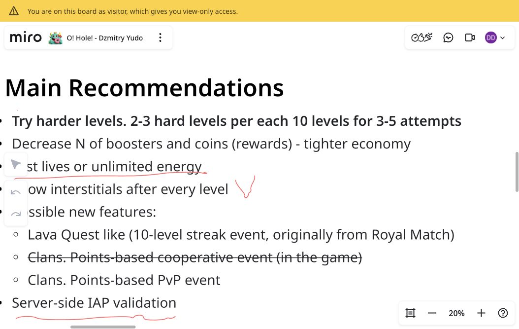 Main recommendations